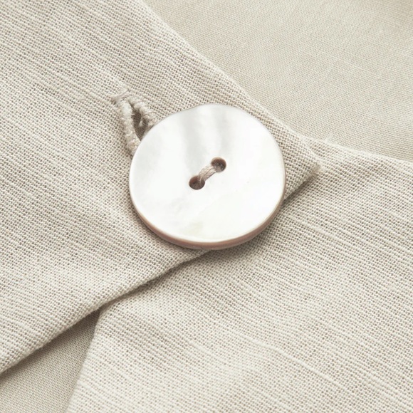 COMMENSE *NWT Cotton & Linen Pleated Cutout Long Dress | M - Picture 4 of 7